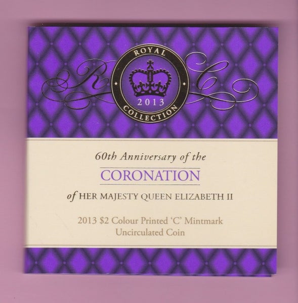 Australia - 2013 QEII Coronation 60th $2 - "C" Mint Mark - UNC in Folder Carousel 2