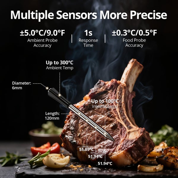 Wireless Meat Theromometer WIFI Bluetooth INKBIRD INT-12E-BW Carousel 2