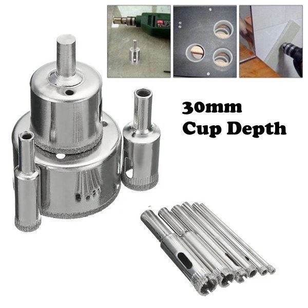 10 pcs set 3 -50 mm Diamond Coated Hole Saw drill Tile Ceramic Marble Glass Carousel 3