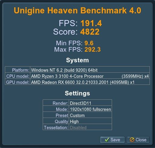 Gaming PC, Ryzen 3 3100, 16GB RAM DDR4, RX 6600 Carousel 7