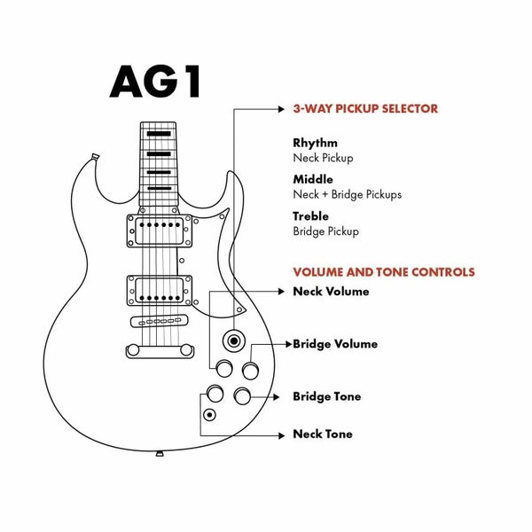 Artist AG1 Red Electric Guitar w/ Accessories & Amp Carousel 9