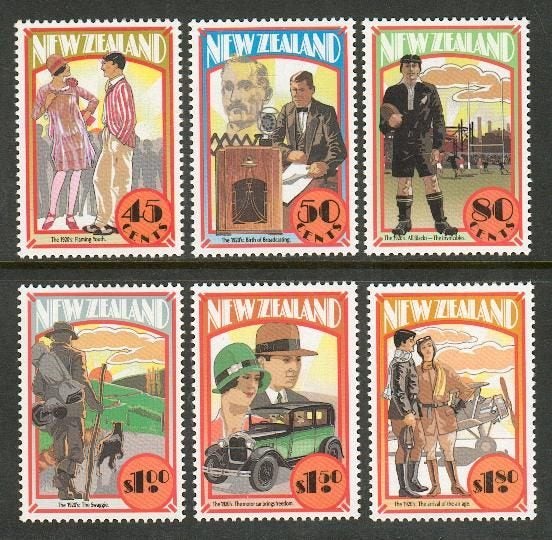 1707/12. NZ - 1992 The 1920's Set (6) - UHM Carousel 1