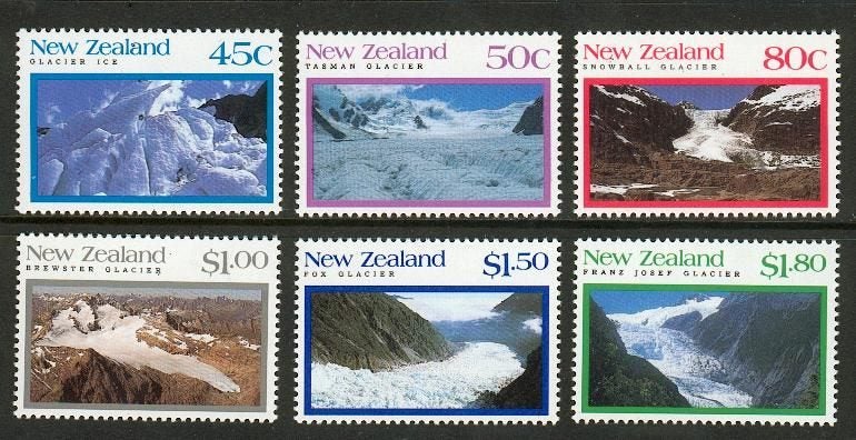 1675/80. NZ - 1992 Glaciers Set (6) - UHM Carousel 1
