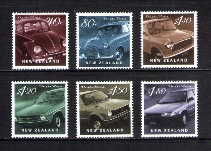2329/34. NZ - 2000 On the Road / Cars - Set (6) - UHM Carousel 1