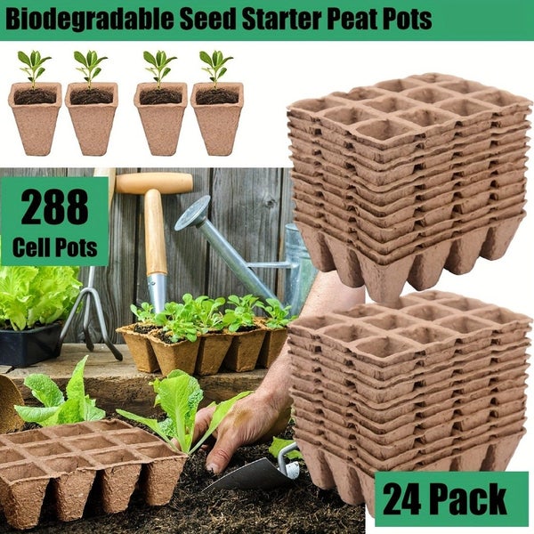 Peat Pots Seed Starter planter box Tray *Over Stocked* Carousel 2