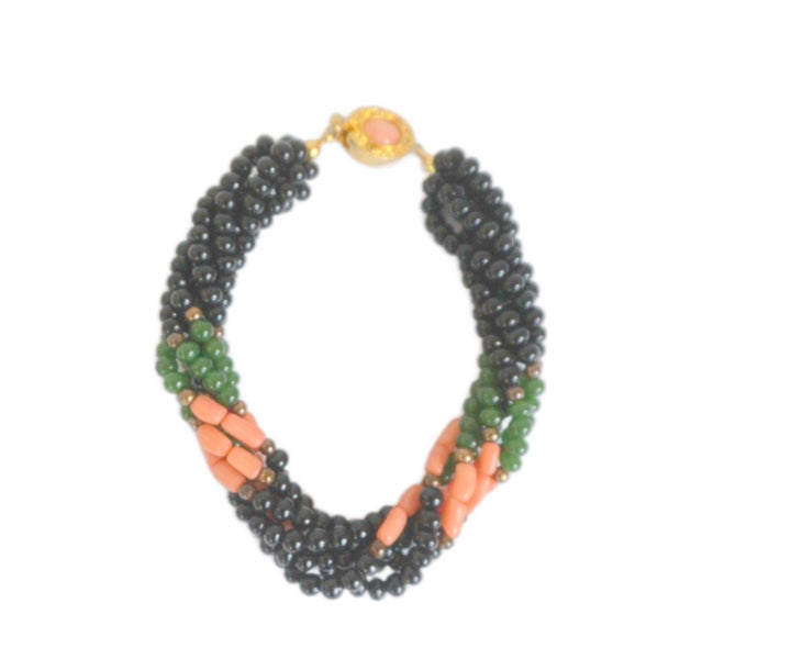 Vintage Coral and Jade Bracelet Carousel 2