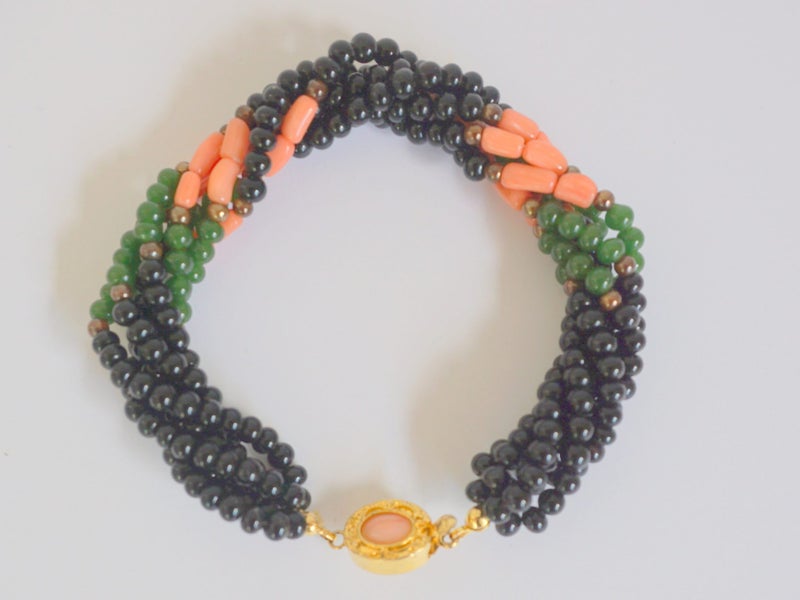 Vintage Coral and Jade Bracelet Carousel 5