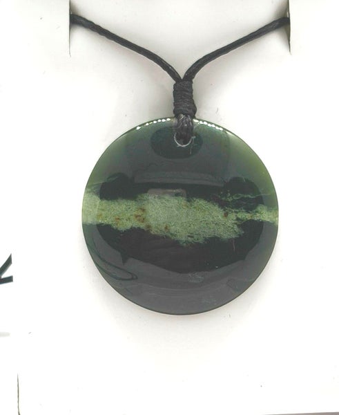 New Zealand Greenstone Round Disc bounded. Carousel 1