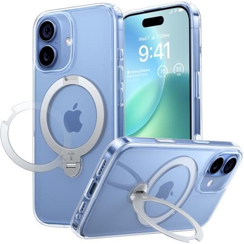 Torras iPhone 17 (6.3") 2025 Ostand Spin Case - Clear Full Camera Control Button Carousel 1