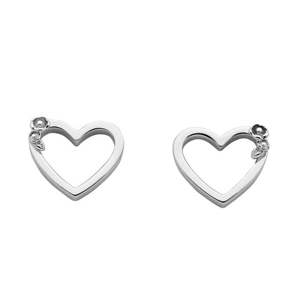 Karen Walker Botanical Heart Studs Silver F26 Carousel 1