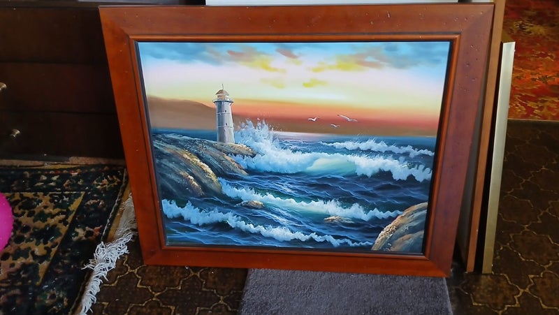 This is a oil painting by a new Zealand artist (,delightful carming view) yeah Carousel 1