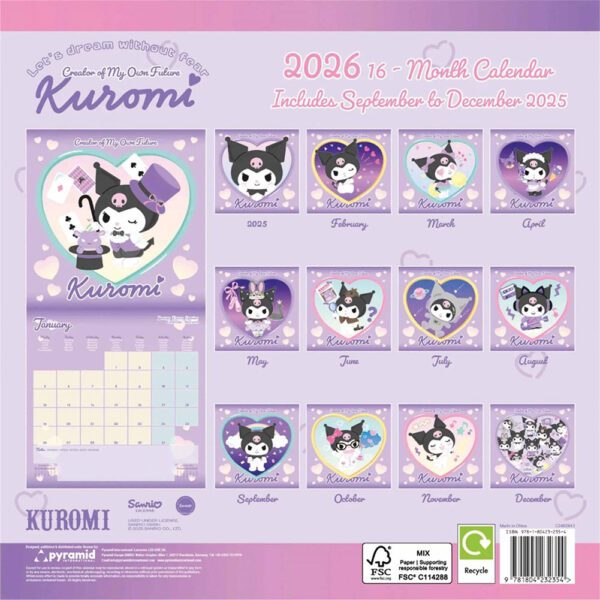 Kuromi Square Calendar 2026 Carousel 3