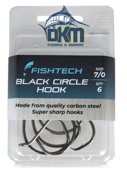 Fishtech Black Circle Hook 7/0 (6 per pack) Carousel 1