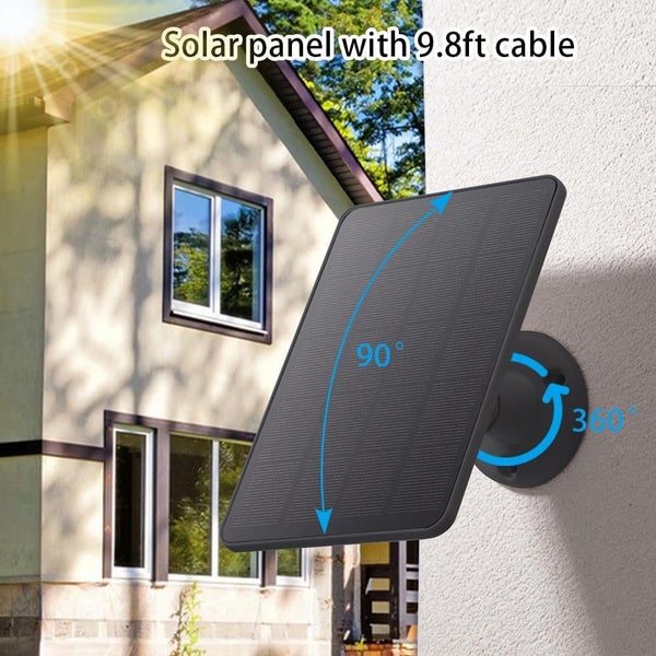 Solar Panel for CCTV Security Camera Eufy Arlo Wyze Swann Reolink Ring Blink Carousel 8