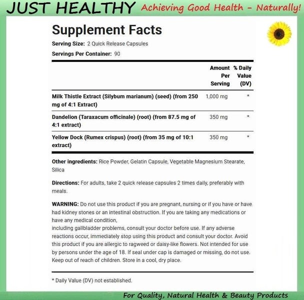 PR MILK THISTLE, DANDELION, YELLOW DOCK COMBO 180 CAP Carousel 2