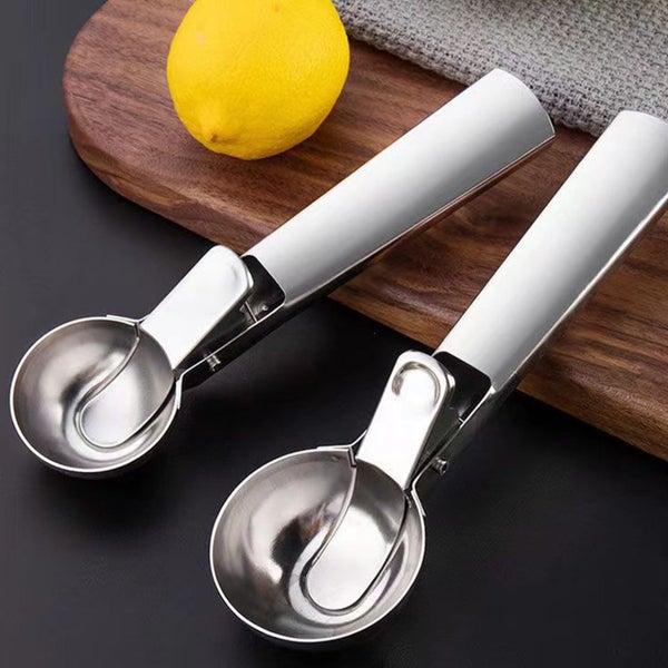 Heavy Duty Stainless Steel Ice Cream Scoop, Silver Premium Kitchen Tool for S Carousel 8