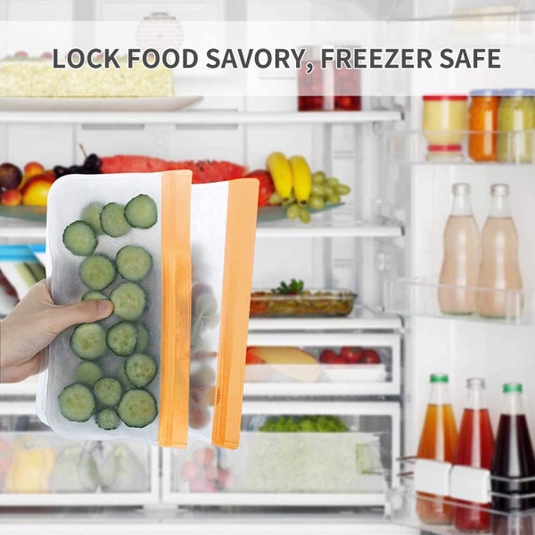 [10 Pack] Reusable Ziplock Bag for Food Storage Fridge BPA Free,Gallon Bags,E Carousel 2