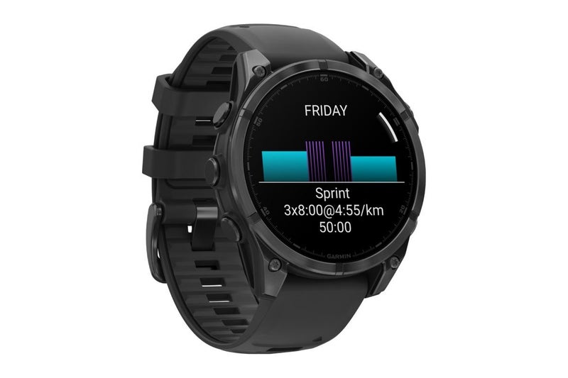 Garmin Fenix 8 AMOLED Smart Sports Watch (Slate Grey with Black Silicone Band, Carousel 2