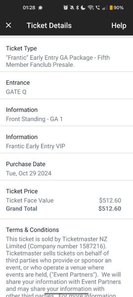 Metallica Frantic early entry GA1 x364388804700418111