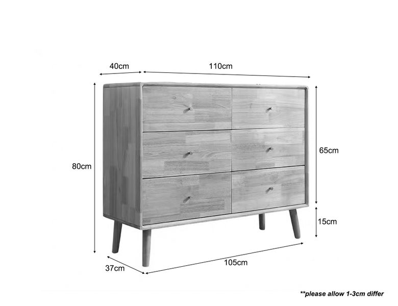 Lowboy Dresser Solid Rubber Wood Carousel 4