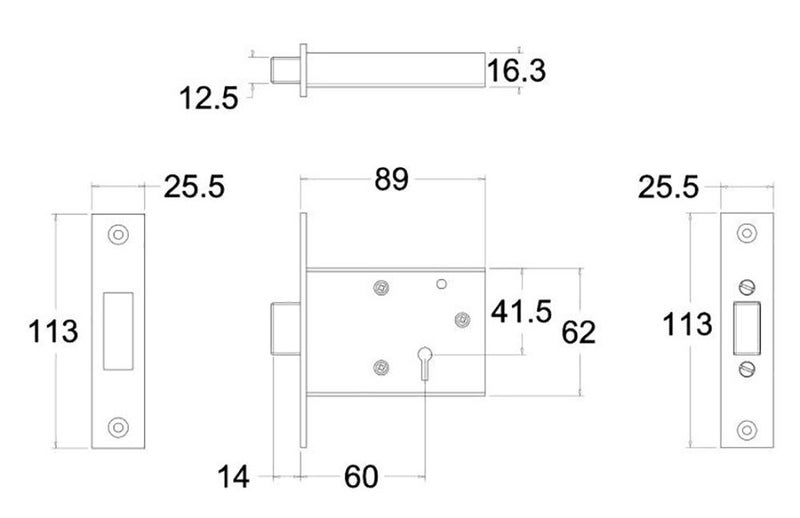 Jacksons JM29 60mm Backset 5 Lever Mortice Deadbolt Lock Standard & Rebated Carousel 3