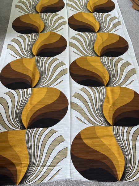 1970’s furnishing fabric - Bark cloth Carousel 1