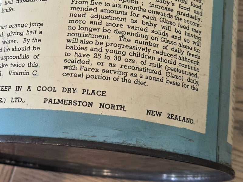 Superb Old Vintage Glaxo Milk Food Tin (Made in NZ) - 1960s Carousel 2