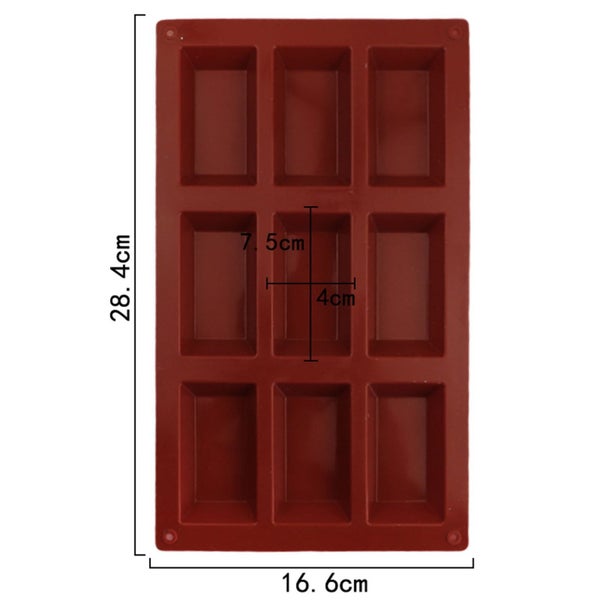 9-Link Chocolate Small Rectangular Molds - Multifunctional Cake Baking Molds, Carousel 3