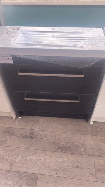 CITI 750 SLIM FLOORSTANDING VANITY 2 DRAWER IN CHARRED ELM Carousel 1