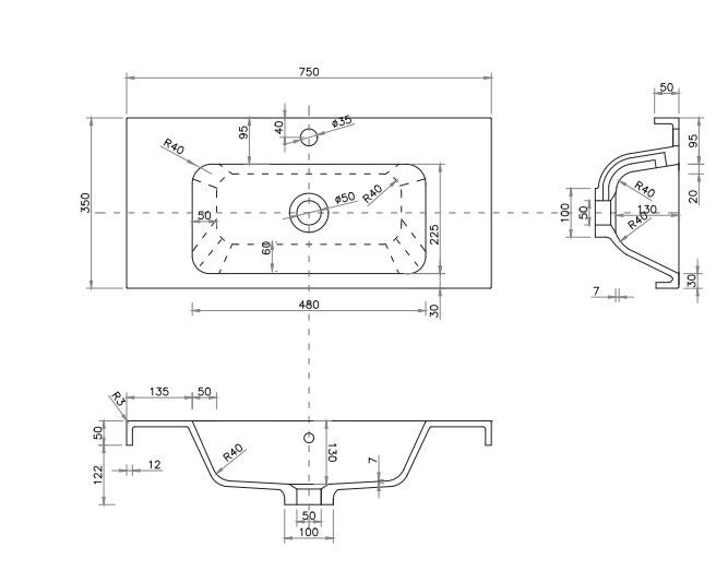CITI 750 SLIM FLOORSTANDING VANITY 2 DRAWER IN CHARRED ELM Carousel 4