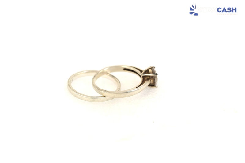 Sterling Silver Cubic Zirconia 2 Piece Ring Set Carousel 2