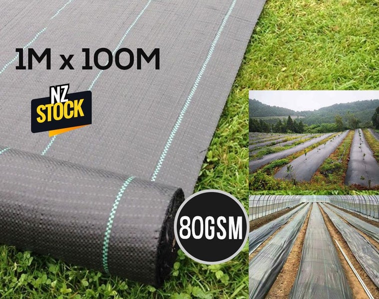 Weed Control Mat / Weedmat (80GSM 1M x 100M) WeedMat For Garden (Auckland Stock) Carousel 1