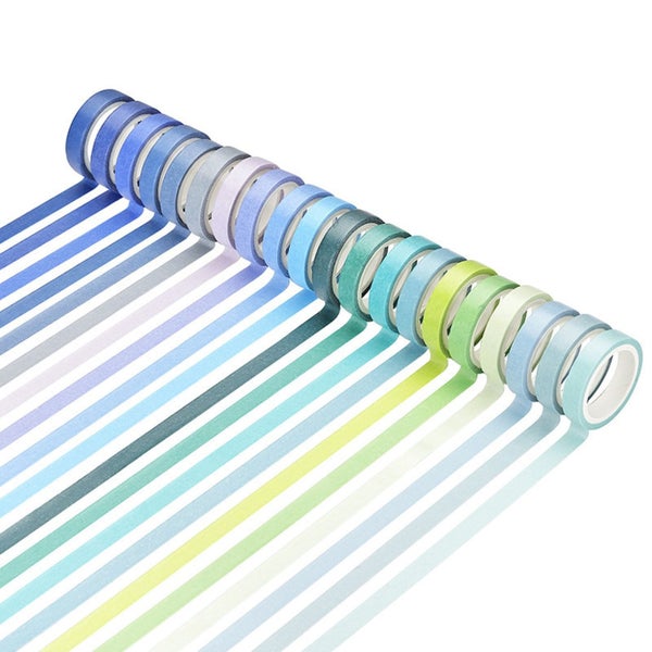 60 Color Washi Tape Set, Japanese Paper Tape for Crafting, Basic Solid Color Carousel 9