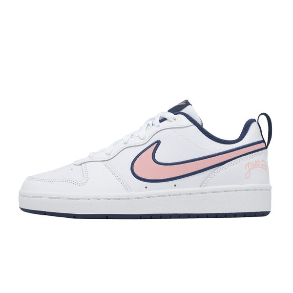 Nike Court Borough Low 2 SE GS White Pink Glaze Navy Kids Youth Shoes DB3090-100 Carousel 1