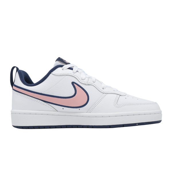 Nike Court Borough Low 2 SE GS White Pink Glaze Navy Kids Youth Shoes DB3090-100 Carousel 2