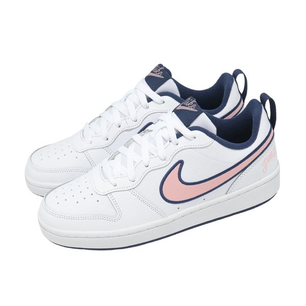 Nike Court Borough Low 2 SE GS White Pink Glaze Navy Kids Youth Shoes DB3090-100 Carousel 16