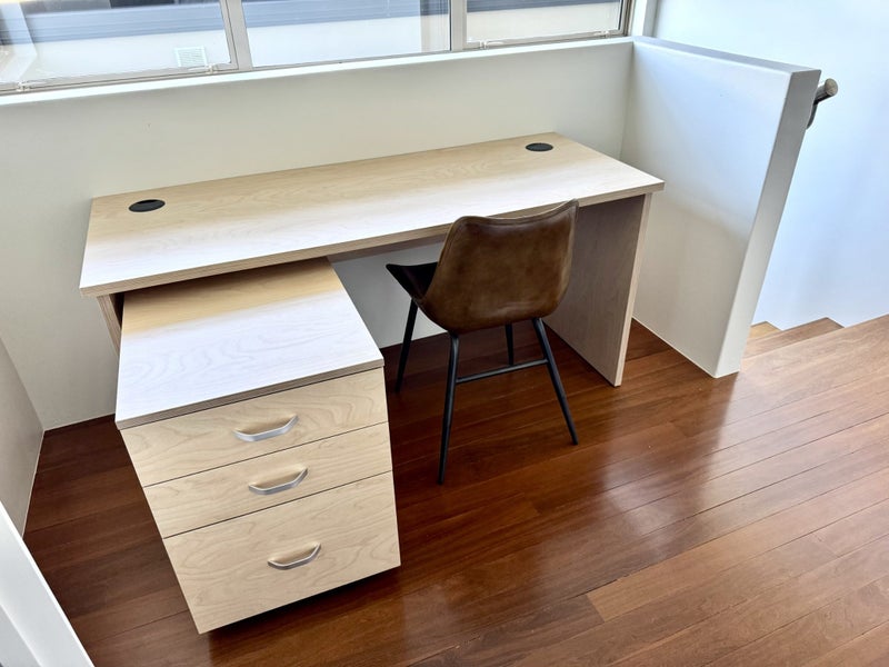 Minimalist Office Desk with Separate Matching Filing Cabinet64404062298754111
