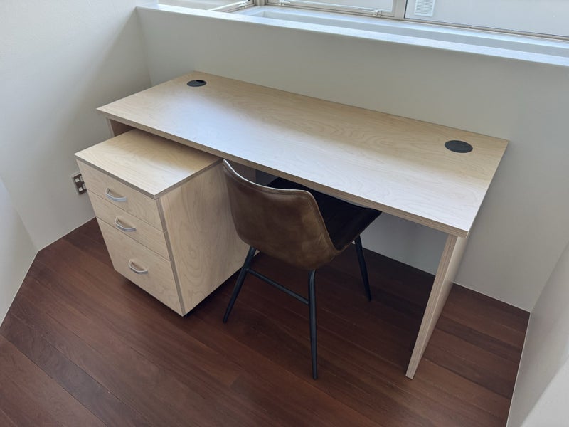 Minimalist Office Desk with Separate Matching Filing Cabinet64404062298754113