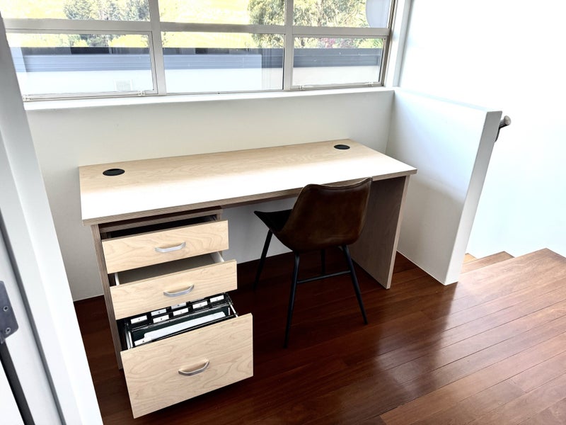 Minimalist Office Desk with Separate Matching Filing Cabinet64404062298754110