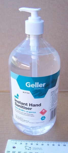 Geller Instant Hand Sanitiser, alcohol-based, 1 litre (hand sanitizer). Carousel 1