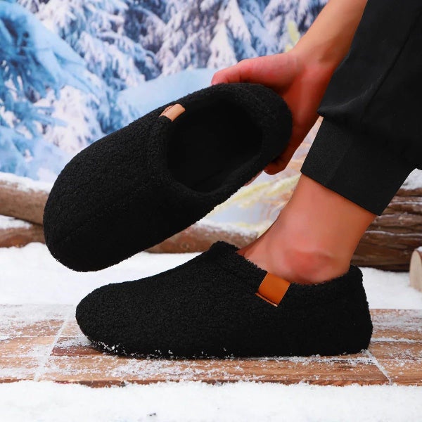 Cozy Winter Memory Foam Mens Boots Non-Slip House Shoes Carousel 1