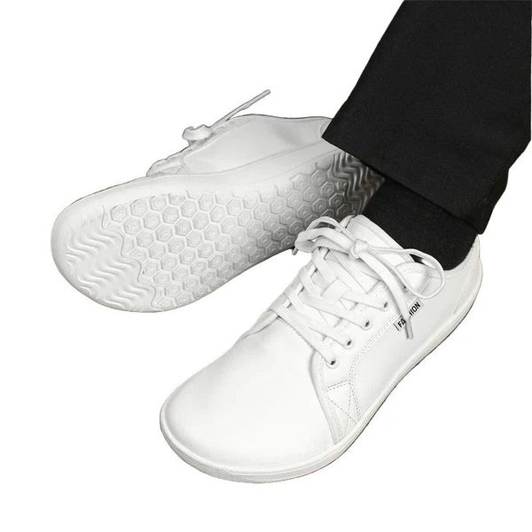 Unisex Minimalist Leather Sneakers For Wide Feet Carousel 2