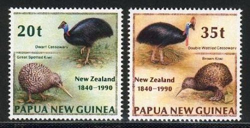 PNG - 1990 Birds / NZ 150th Anniversary Set (2) - UHM - 622/3 Carousel 1