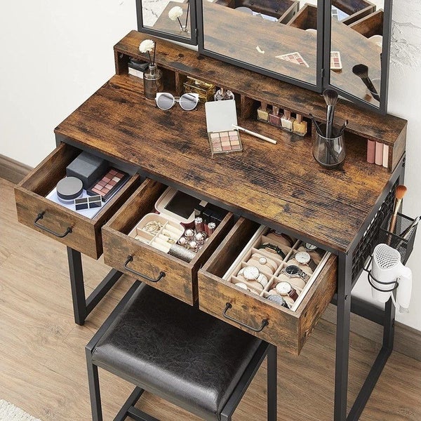Makeup/dressing table with stool64406854917762111