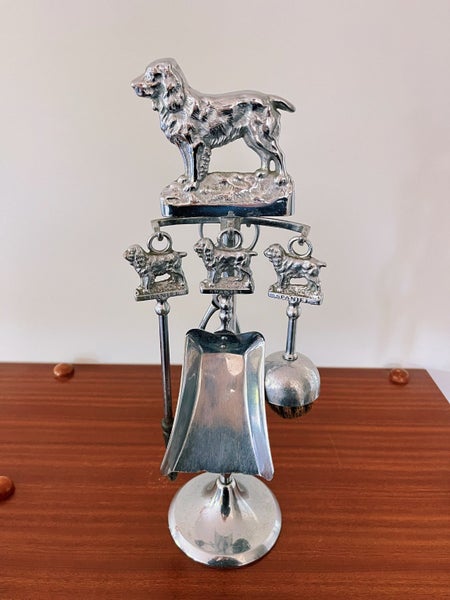 Vintage Art Deco Chrome Spaniel Fireplace Stand Carousel 2