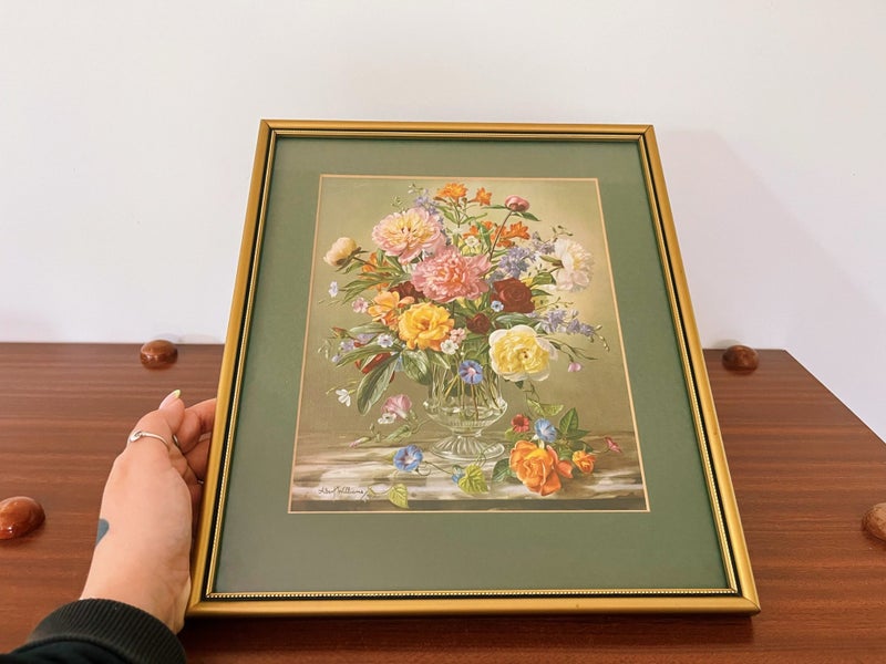 Vintage “Albert Williams” Floral Still Life Print Signed Carousel 1