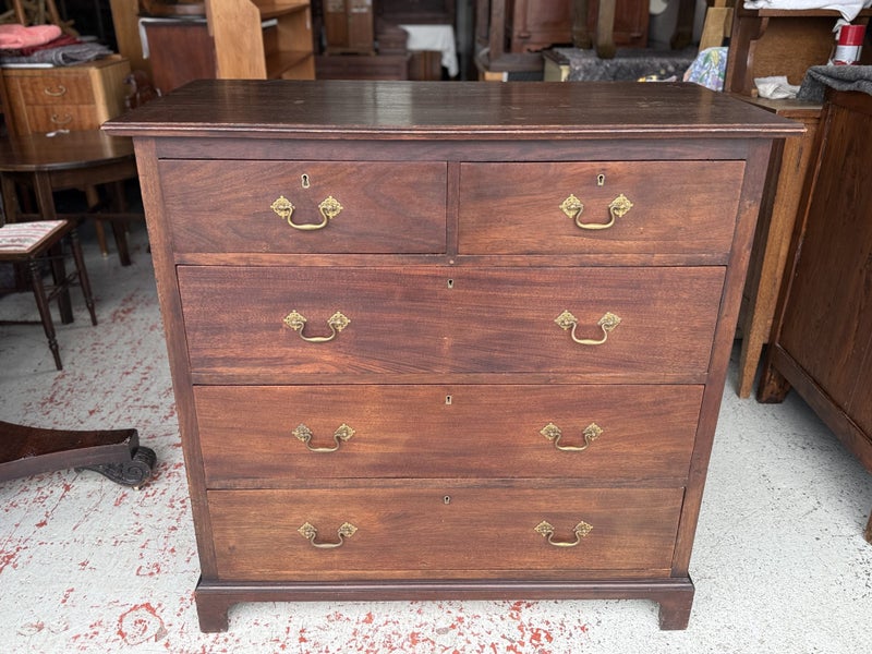 An Antique Georgian Solid Mahogany Chest of Drawers Carousel 1