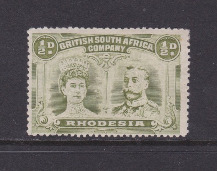 Rhodesia - 1910 Double Head 1/2d Olive-green - Mint - SG121 - Cat £45 Carousel 1