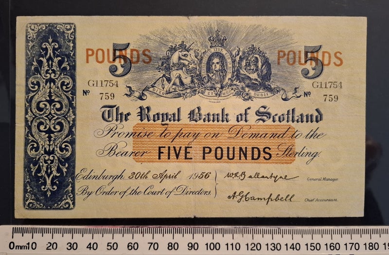 Scotland Royal Bank of Scotland L5 30/4/1956 SC807c VF ref 759 Carousel 1