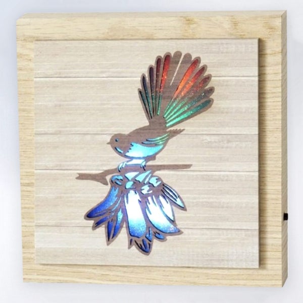 Coloured LED Kiwiana Block - 'Fantail' Carousel 1